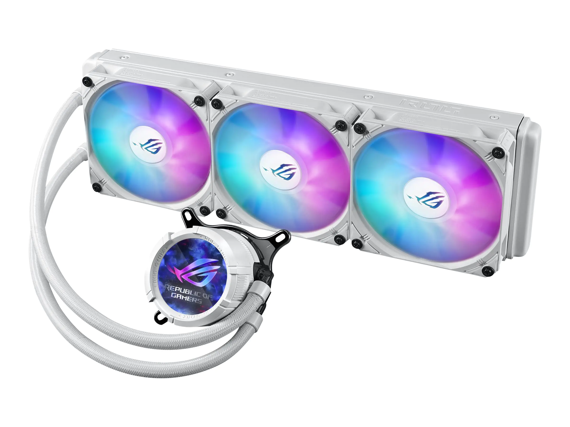 ASUS ROG STRIX LC III 360 ARGB LCD - White Edition - Prozessor-Flüssigkeitskühlsystem - (für: AM4, LGA1200, LGA1700, AM5, LGA115x Socket) - 120 mm - weiß