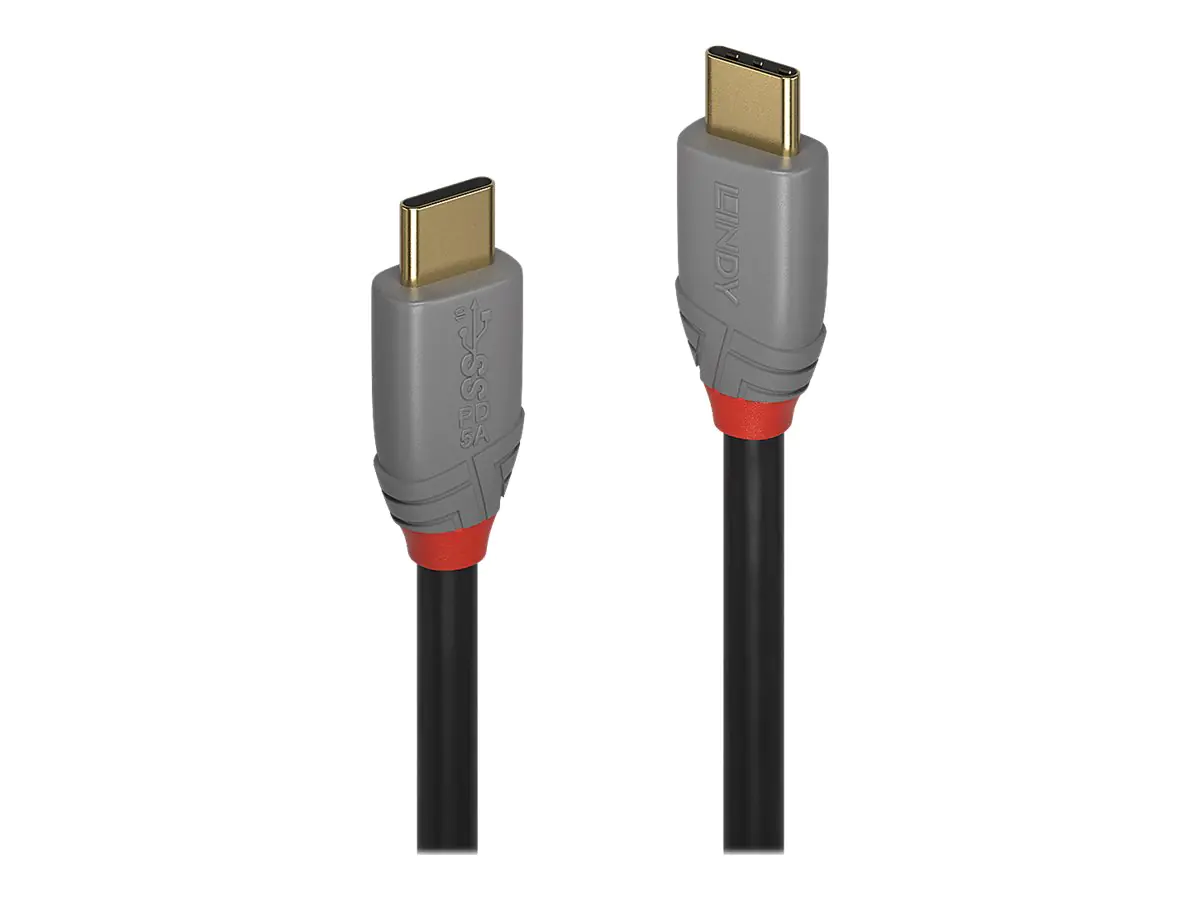 Lindy Anthra Line - USB-Kabel - 24 pin USB-C (M) zu 24 pin USB-C (M) - USB 3.1 - 1.5 m - rund - Schwarz