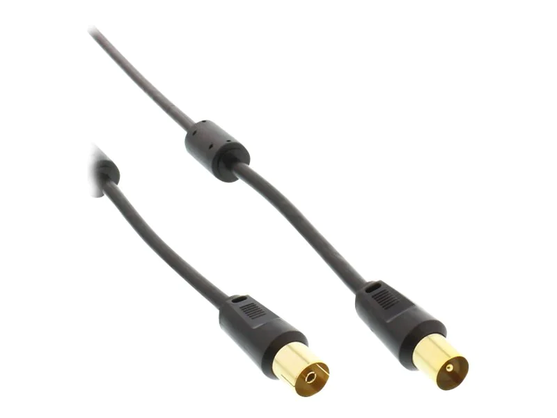 InLine Antennenkabel Premium - 2x geschirmt - mit Filter - >85dB - schwarz - 5m 69405P