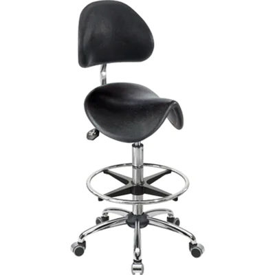 meychair Sitzhocker Assistant Basic Sattel Farbe der Sitzfläche: schwarz Farbe des Fußkreuzes: chrom