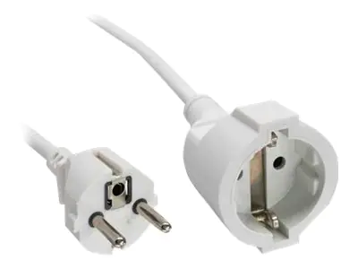 InLine - Spannungsversorgungs-Verlängerungskabel - power CEE 7/7 (W) zu power CEE 7/7 (M) - 7 m - weiß