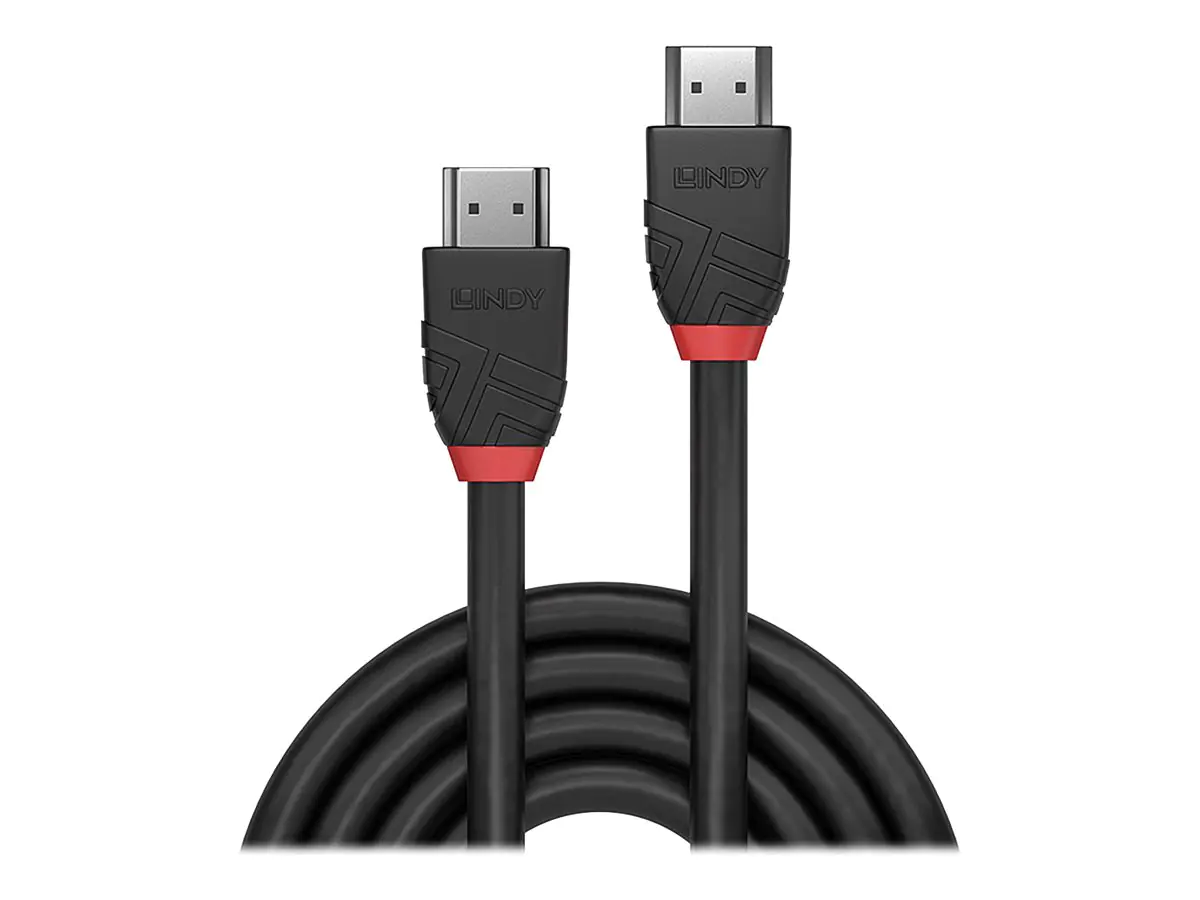 Lindy Black Line - HDMI-Kabel mit Ethernet - HDMI männlich zu HDMI männlich - 2 m - Dreifachisolierung - Schwarz - rund, 4K Unterstützung Lindy Black Line - HDMI-Kabel mit Ethernet - HDMI männlich zu HDMI männlich - 2 m - Dreifachisolierung - Schwarz - rund, 4K Unterstützung