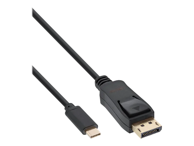 InLine - DisplayPort-Kabel - 24 pin USB-C (M) zu DisplayPort (M) - USB 3.1 / Thunderbolt 3 / DisplayPort 1.2 - 1 m - 4K Unterstützung - Schwarz