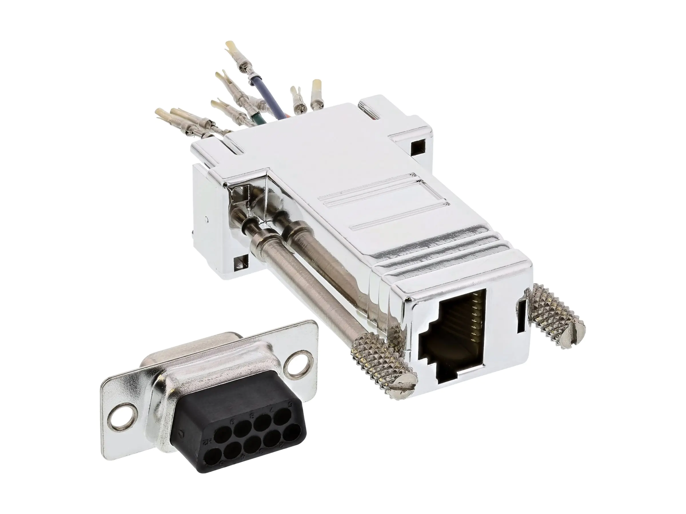 InLine Adapter - 9pol Sub D Buchse an RJ45 Buchse - metallisiert 68889L