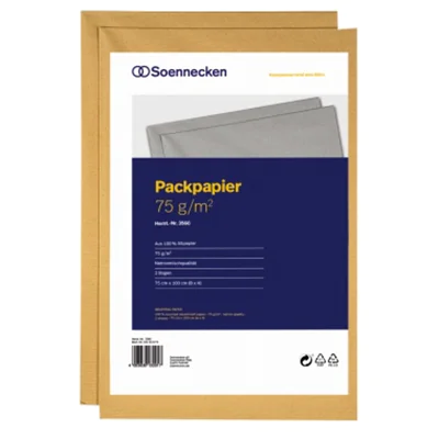 Soennecken Packpapier 3560 75x100cm 75g Recyclingpapier 2 Bg./Pack. Soennecken Packpapier 3560 75x100cm 75g Recyclingpapier 2 Bg./Pack.