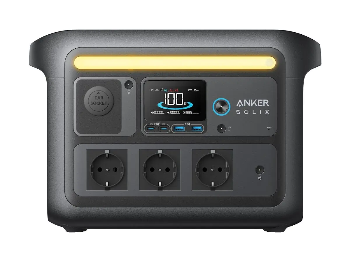 Anker SOLIX C800X - Tragbares kraftwerk - Wechselstrom 220-240 V - 1600 Watt - 1-phasig - Lithiumeisenphosphat - 768 Wh - Wi-Fi, Bluetooth - Ausgangsanschlüsse: 8