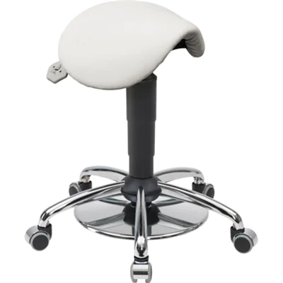 meychair Sitzhocker Assistant Basic Sattel Farbe der Sitzfläche: weiß Farbe des Fußkreuzes: chrom meychair Sitzhocker Assistant Basic Sattel Farbe der Sitzfläche: weiß Farbe des Fußkreuzes: chrom