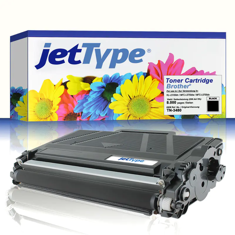 jetType Toner kompatibel zu Brother TN-3480 schwarz 8.000 Seiten jetType Toner kompatibel zu Brother TN-3480 schwarz 8.000 Seiten