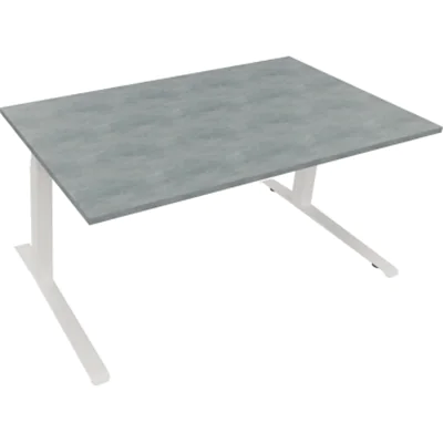 Sitz-/Stehtisch Kufe Doppels. Quad. B1600xT900xH645-1275 ws/Beton Sitz-/Stehtisch Kufe Doppels. Quad. B1600xT900xH645-1275 ws/Beton