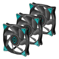 IceGale - Gehäuselüfter - 120 mm - Schwarz (Packung mit 3)