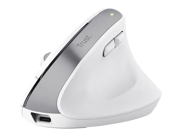 Trust Bayo+ - Vertikale Maus - für mehrere Geräte - ergonomisch - Für Rechtshänder - optisch - 6 Tasten - kabellos - 2.4 GHz, Bluetooth - kabelloser Empfänger (USB) 25399
