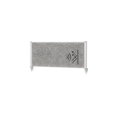 MAUL Tischtrennwand MAULconnecto 120 x 50 cm (B x H) 4cm schwer entflammbar hellgrau