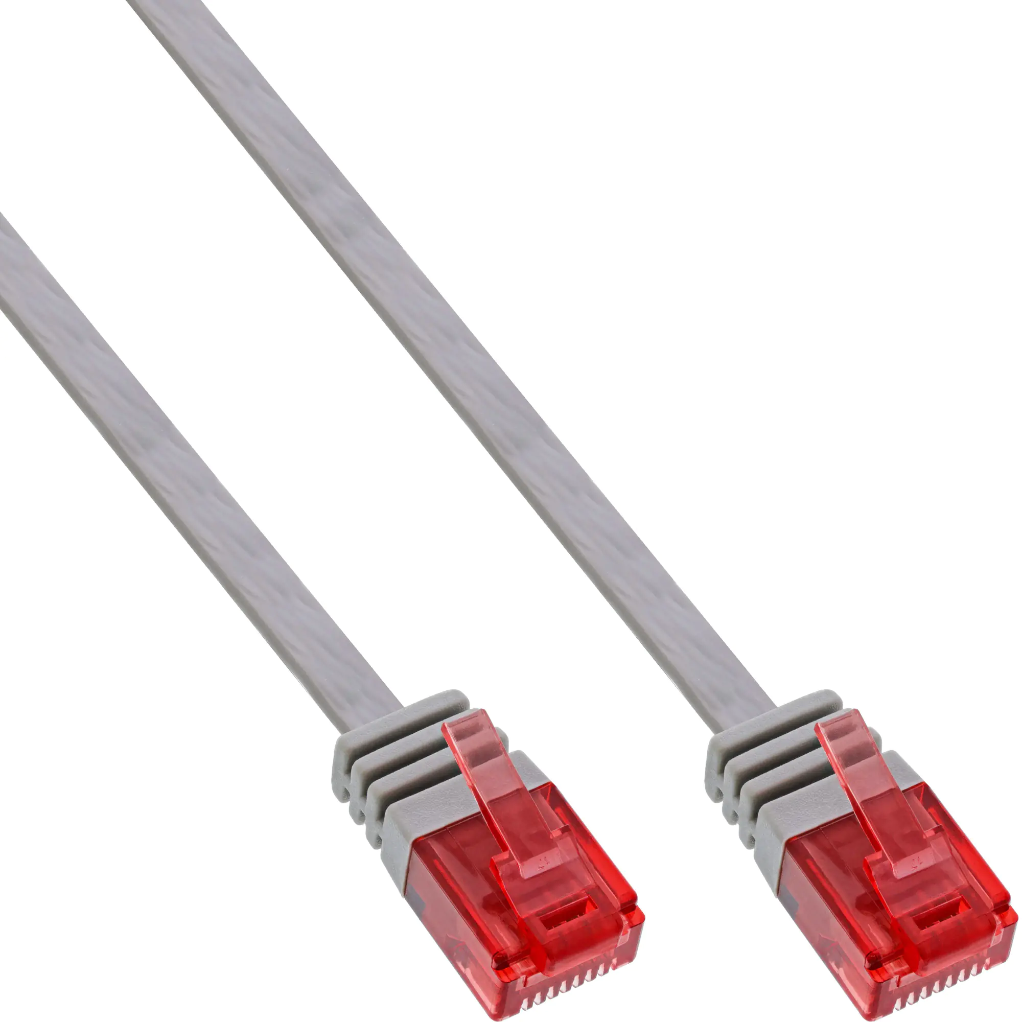 InLine - Patch-Kabel - RJ-45 (M) zu RJ-45 (M) - 1.5 m - UTP - CAT 6 - geformt, flach - Grau