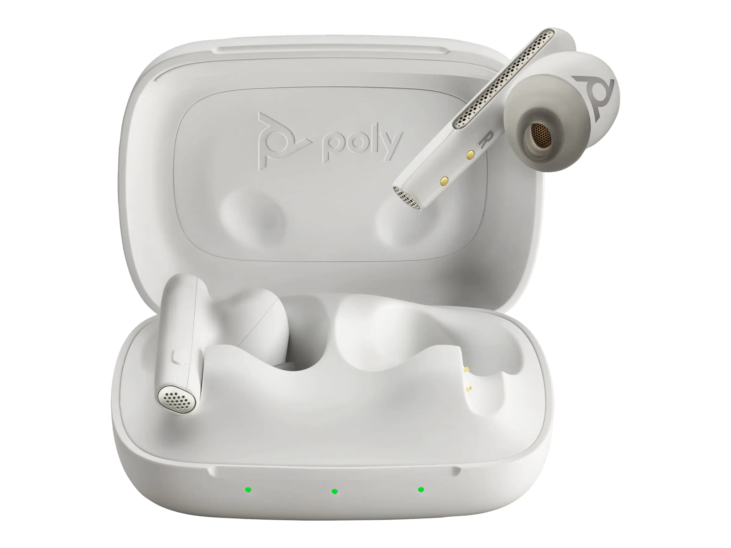 Poly Voyager Free 60 UC - True Wireless-Kopfhörer mit Mikrofon - im Ohr - Bluetooth - aktive Rauschunterdrückung - Adapter USB-C via Bluetooth - Sandweiß - Zoom Certified