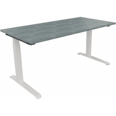 Schreibtisch Kufe Einzels. Quadrat B1600xT800xH650-850 ws/Beton Schreibtisch Kufe Einzels. Quadrat B1600xT800xH650-850 ws/Beton