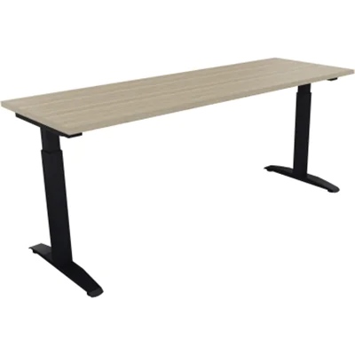 Schreibtisch Kufe Einzels. Quadrat B1800xT600xH650-850 an/Eiche Natur Schreibtisch Kufe Einzels. Quadrat B1800xT600xH650-850 an/Eiche Natur