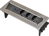 Brennenstuhl 1396200113 - 2 m - 3 AC-Ausgänge - Indoor - IP20 - Schwarz - Edelstahl - 115 mm
