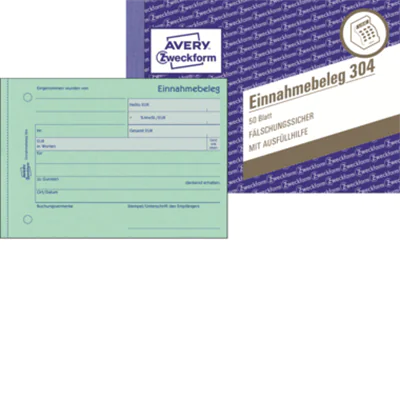 Avery Zweckform Einnahmebeleg 304 DIN A6 quer 50Blatt Avery Zweckform Einnahmebeleg 304 DIN A6 quer 50Blatt