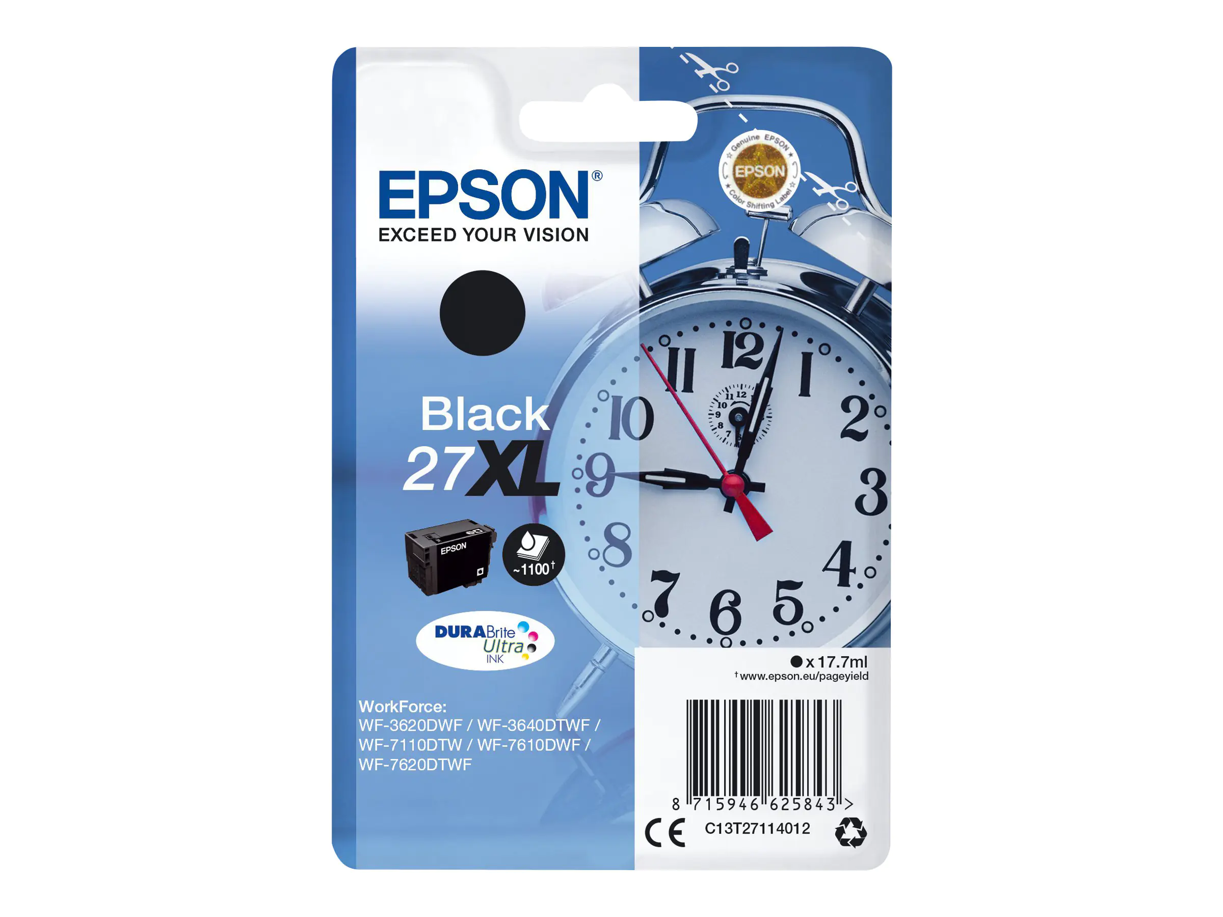 Epson 27XL - 17.7 ml - XL - Schwarz - original C13T27114012