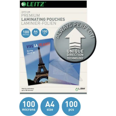 Leitz Laminierfolie A4 UDT 74800000 100mic glasklar 100 St./Pack. Leitz Laminierfolie A4 UDT 74800000 100mic glasklar 100 St./Pack.