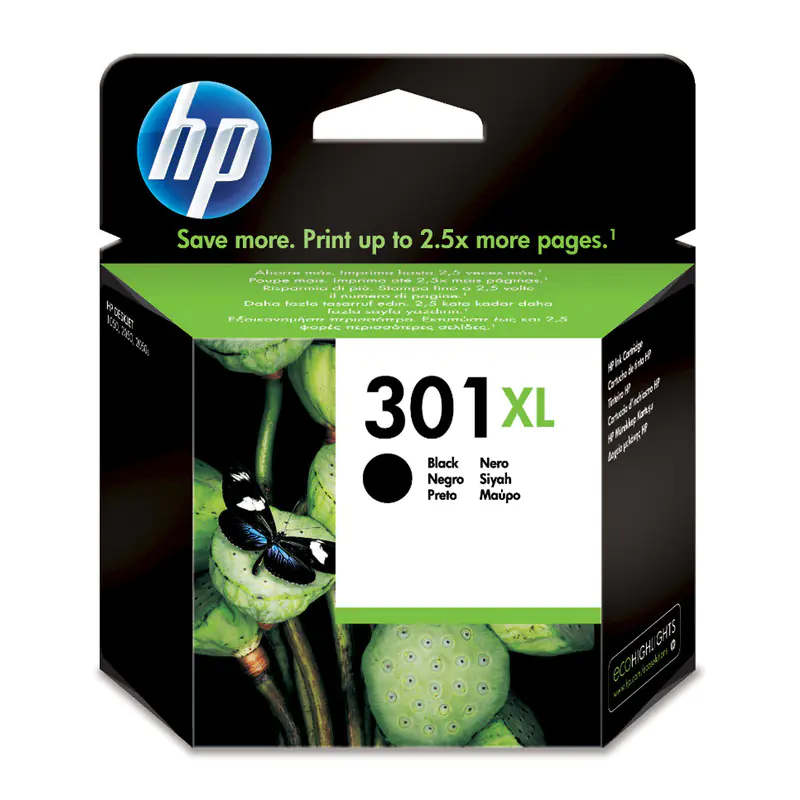 HP 301XL - 8 ml - Hohe Ergiebigkeit - Schwarz - original - Tintenpatrone - für Deskjet 1050A J410, 1051A J410, 10XX, 10XX J410, 15XX, 2000, 2050 J510, 2050A J510, 2054A J510, 25XX, 3000, 3050 J610, 3050A J611, 3052A J611, 3054A J611, 3055A J611, 3057A J61 HP 301XL - 8 ml - Hohe Ergiebigkeit - Schwarz - original - Tintenpatrone - für Deskjet 1050A J410, 1051A J410, 10XX, 10XX J410, 15XX, 2000, 2050 J510, 2050A J510, 2054A J510, 25XX, 3000, 3050 J610, 3050A J611, 3052A J611, 3054A J611, 3055A J611, 3057A J61