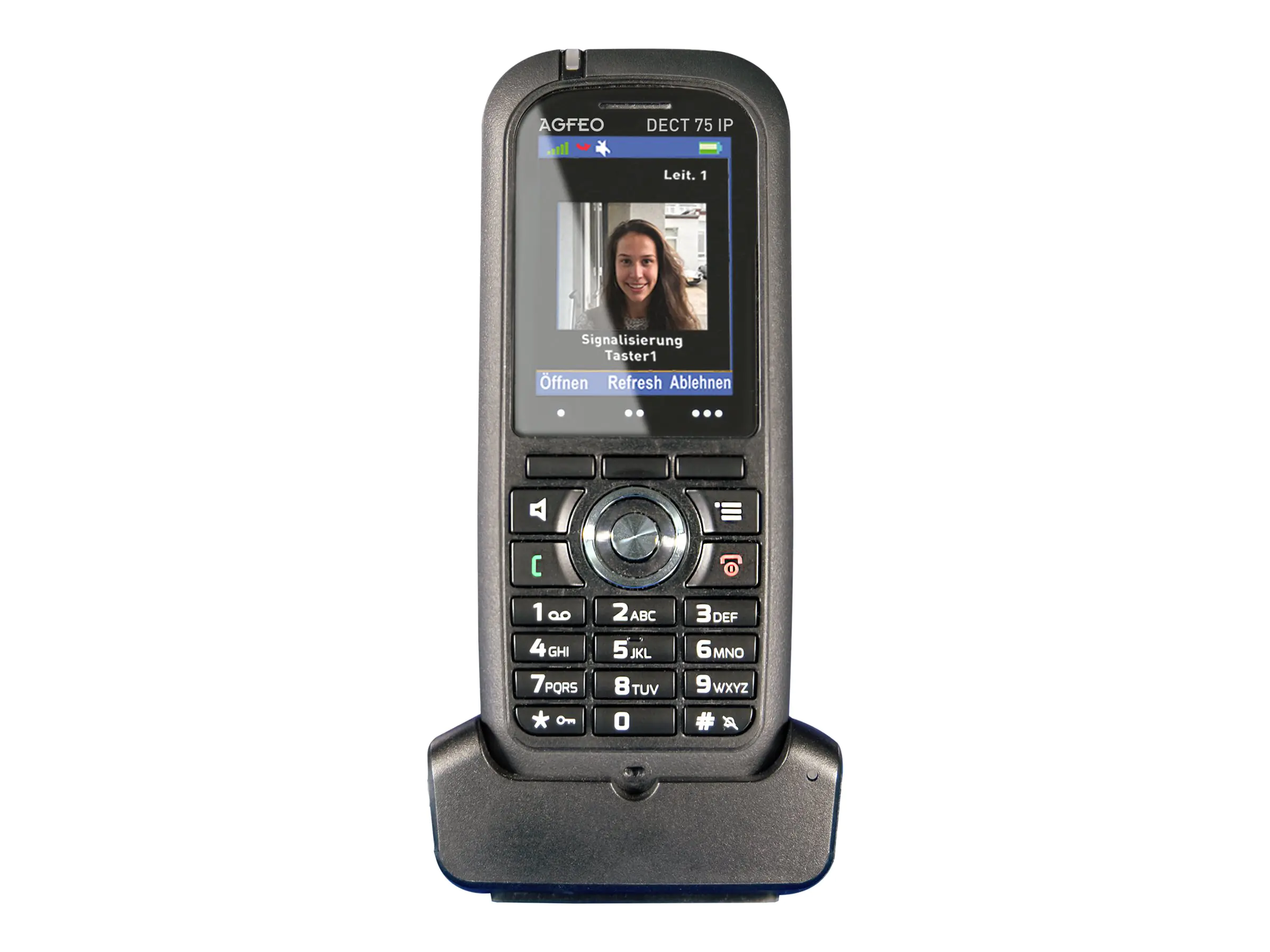 AGFEO DECT 75 IP - Schnurloses Erweiterungshandgerät - mit Bluetooth-Schnittstelle - IP-DECT\Bluetooth - Schwarz