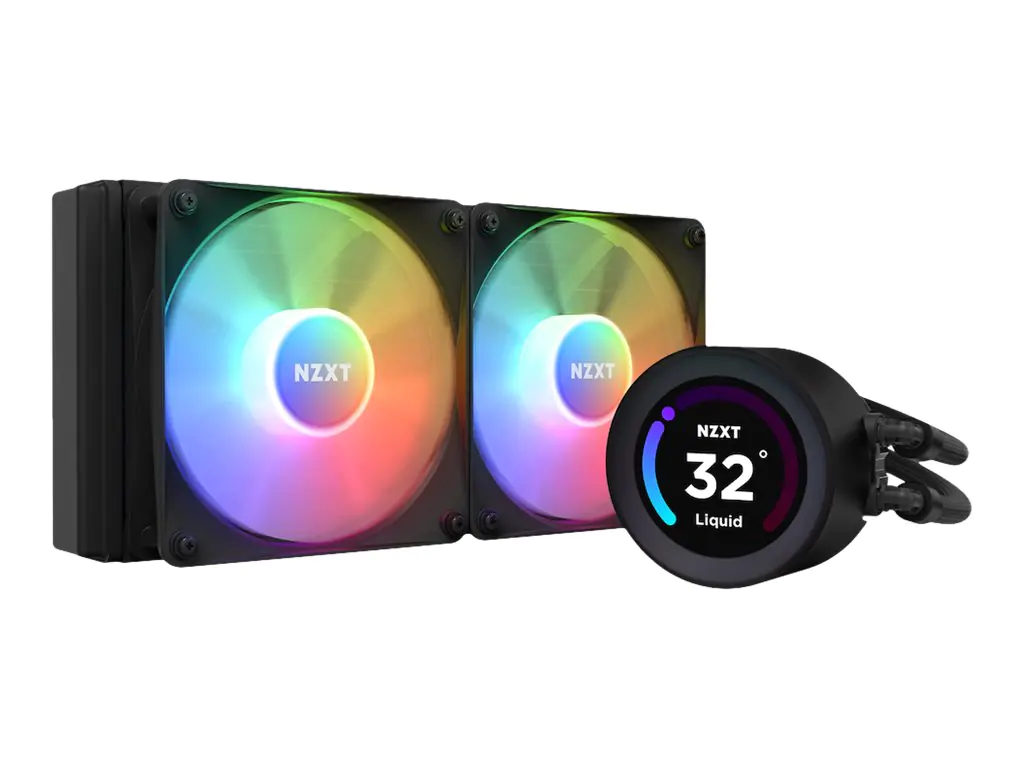 NZXT Kraken Elite 240 RGB - Prozessor-Flüssigkeitskühlsystem - mit LCD-Display - (für: LGA115x Socket, LGA1200, LGA1700, AM4, AM5, sTRX4, TR4) RL-KR24E-B1