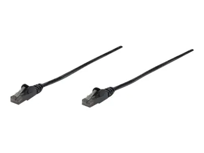 Intellinet Network Patch Cable, Cat6, 1.5m, Black, CCA, U/UTP, PVC, RJ45, Gold Plated Contacts, Snagless, Booted, Lifetime Warranty, Polybag - Patch-Kabel - RJ-45 (M) zu RJ-45 (M) - 1.5 m - UTP - CAT 6 - geformt, ohne Haken - Schwarz