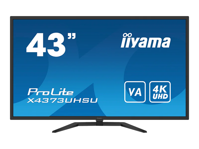 iiyama ProLite X4373UHSU-B1 - LED-Monitor - 109.2 cm (43") (42.5" sichtbar) - 3840 x 2160 4K @ 60 Hz - VA - 400 cd/m² - 4000:1 - 3 ms - 2xHDMI, DisplayPort, Mini DisplayPort - Lautsprecher - mattschwarz