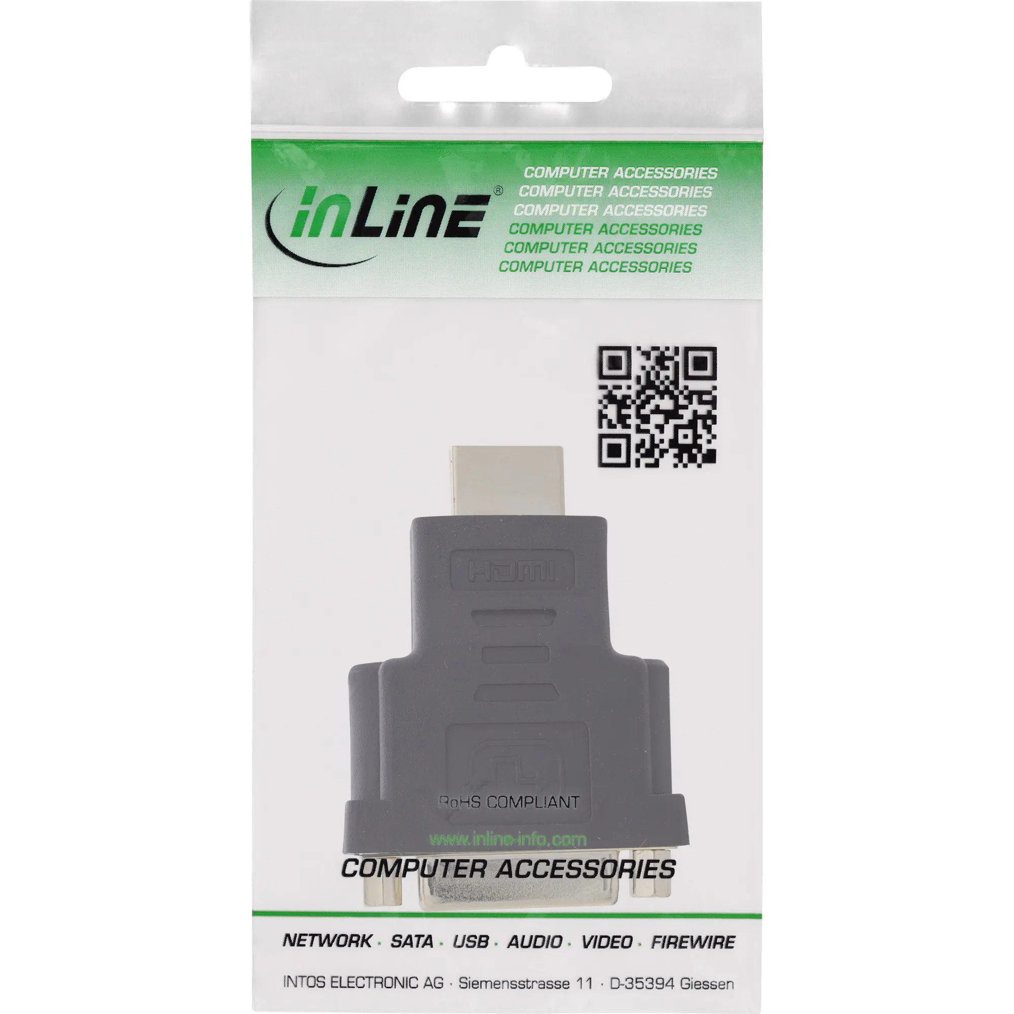 InLine HDMI-DVI Adapter - HDMI Stecker auf DVI Buchse - 4K2K 17670P