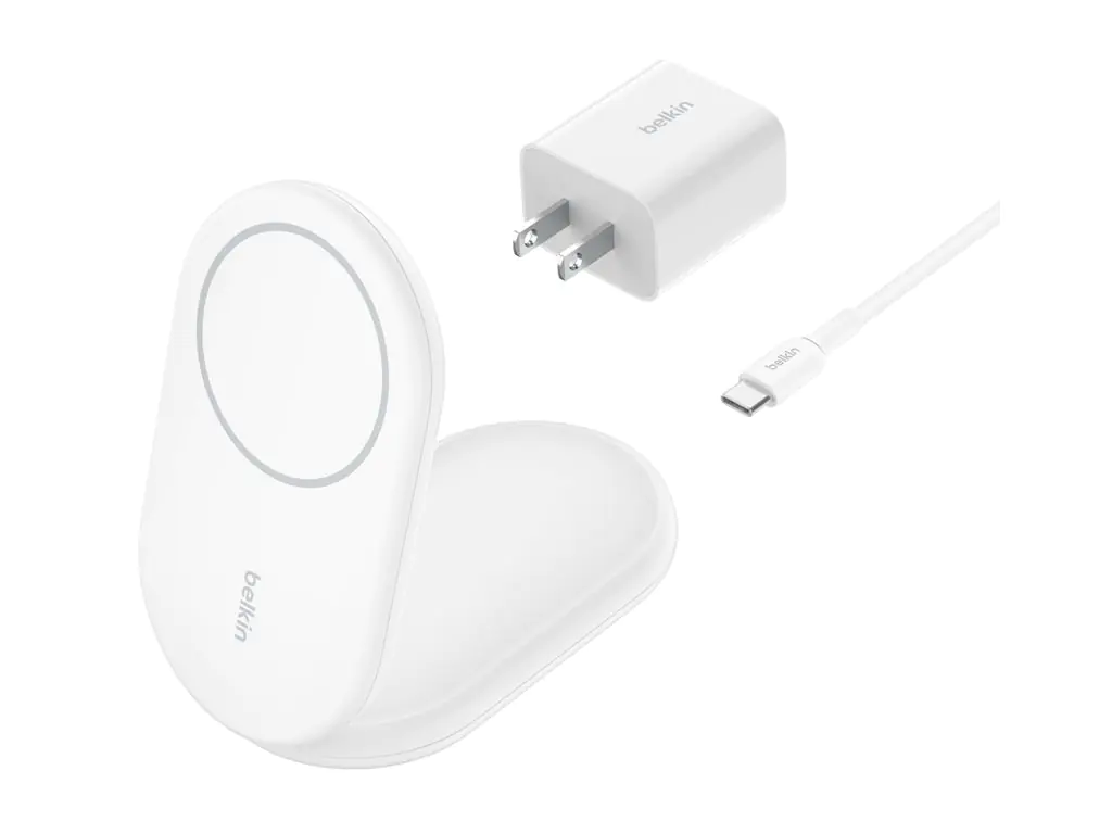 Belkin BoostCharge - Kabelloses Ladegerät - magnetisch, faltbar, mit Qi2 + AC-Netzteil