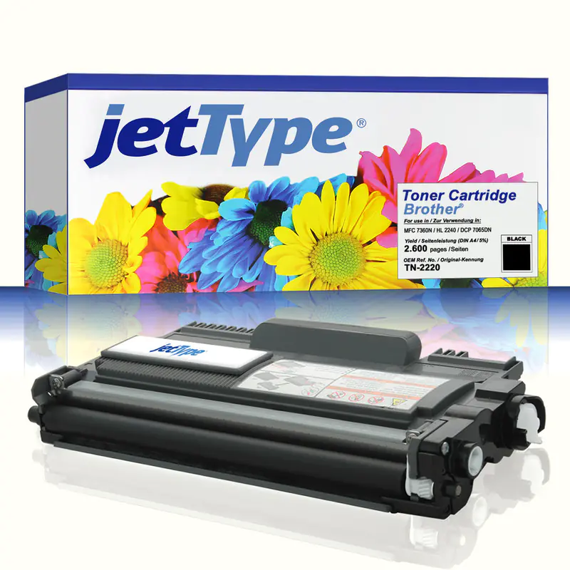 jetType Toner kompatibel zu Brother TN-2220 schwarz 2.600 Seiten jetType Toner kompatibel zu Brother TN-2220 schwarz 2.600 Seiten