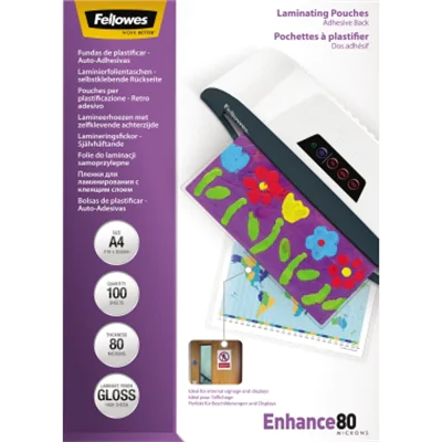 Fellowes Laminierfolie Enhance 80 5302202 DIN A4 tr 100 St./Pack. Fellowes Laminierfolie Enhance 80 5302202 DIN A4 tr 100 St./Pack.