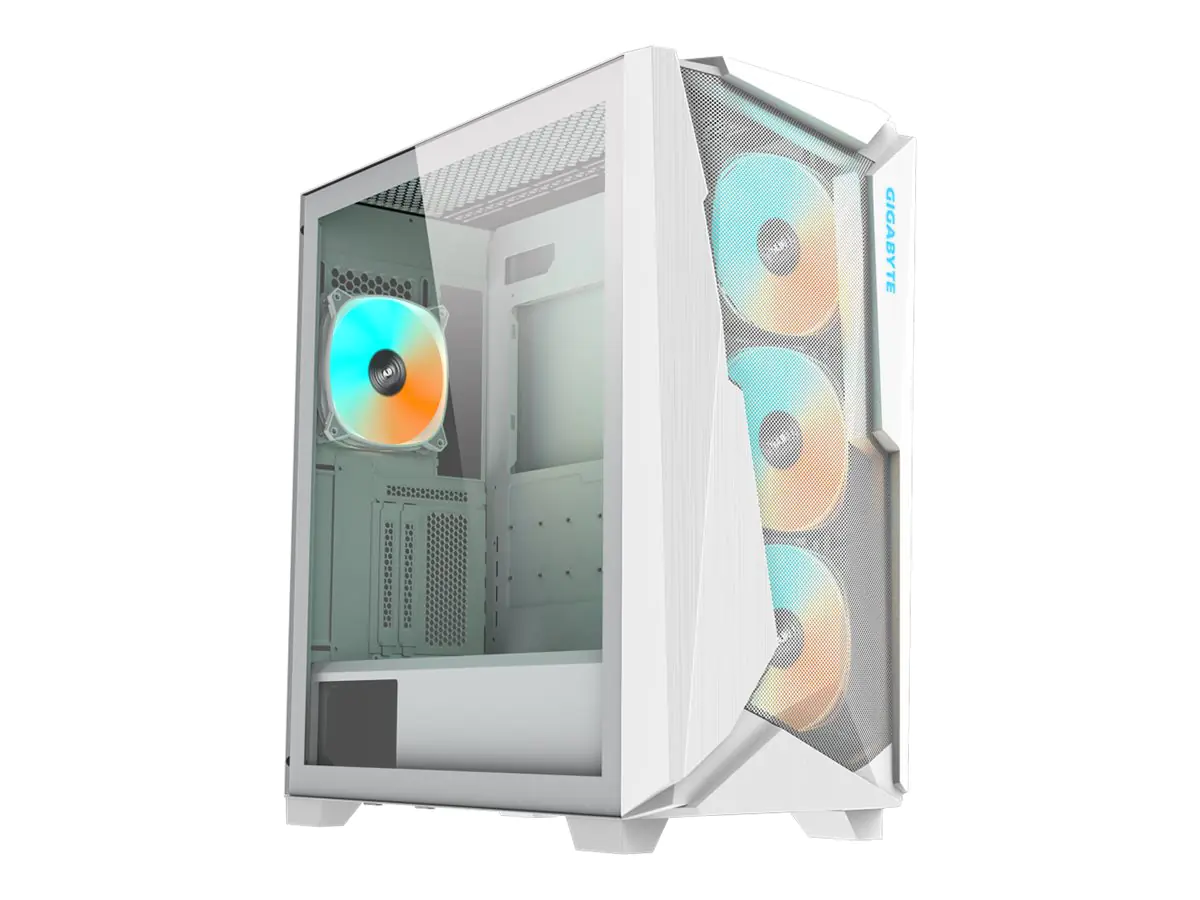 Gigabyte C301 Glass V2 - Mid tower - E-ATX - Seitenteil mit Fenster (gehärtetes Glas) - keine Spannungsversorgung (ATX) - weiß - USB/Audio Gigabyte C301 Glass V2 - Mid tower - E-ATX - Seitenteil mit Fenster (gehärtetes Glas) - keine Spannungsversorgung (ATX) - weiß - USB/Audio
