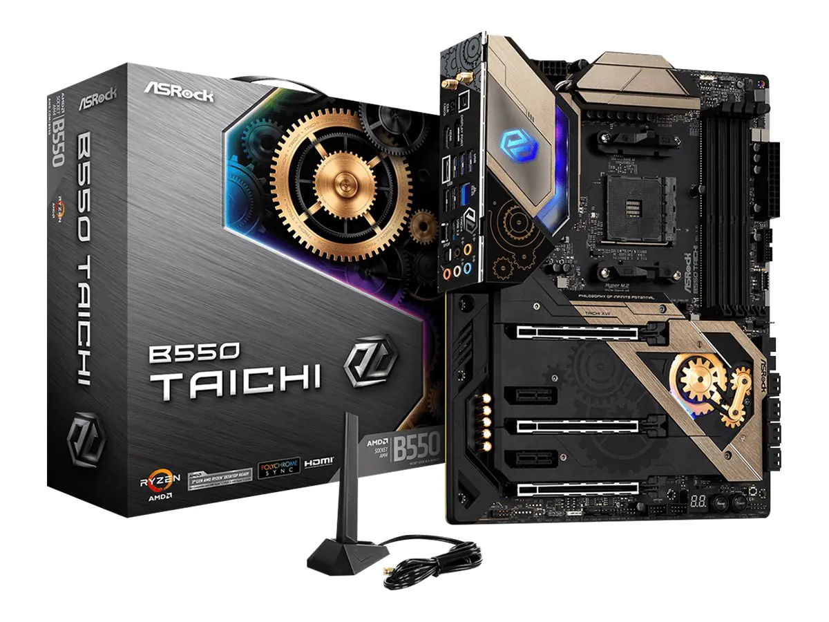 ASRock B550 Taichi - Motherboard - ATX - Socket AM4 - AMD B550 Chipsatz - USB-C Gen2, USB 3.2 Gen 1, USB 3.2 Gen 2 - 2.5 Gigabit LAN, Wi-Fi, Bluetooth - Onboard-Grafik (CPU erforderlich) - HD Audio (8-Kanal)