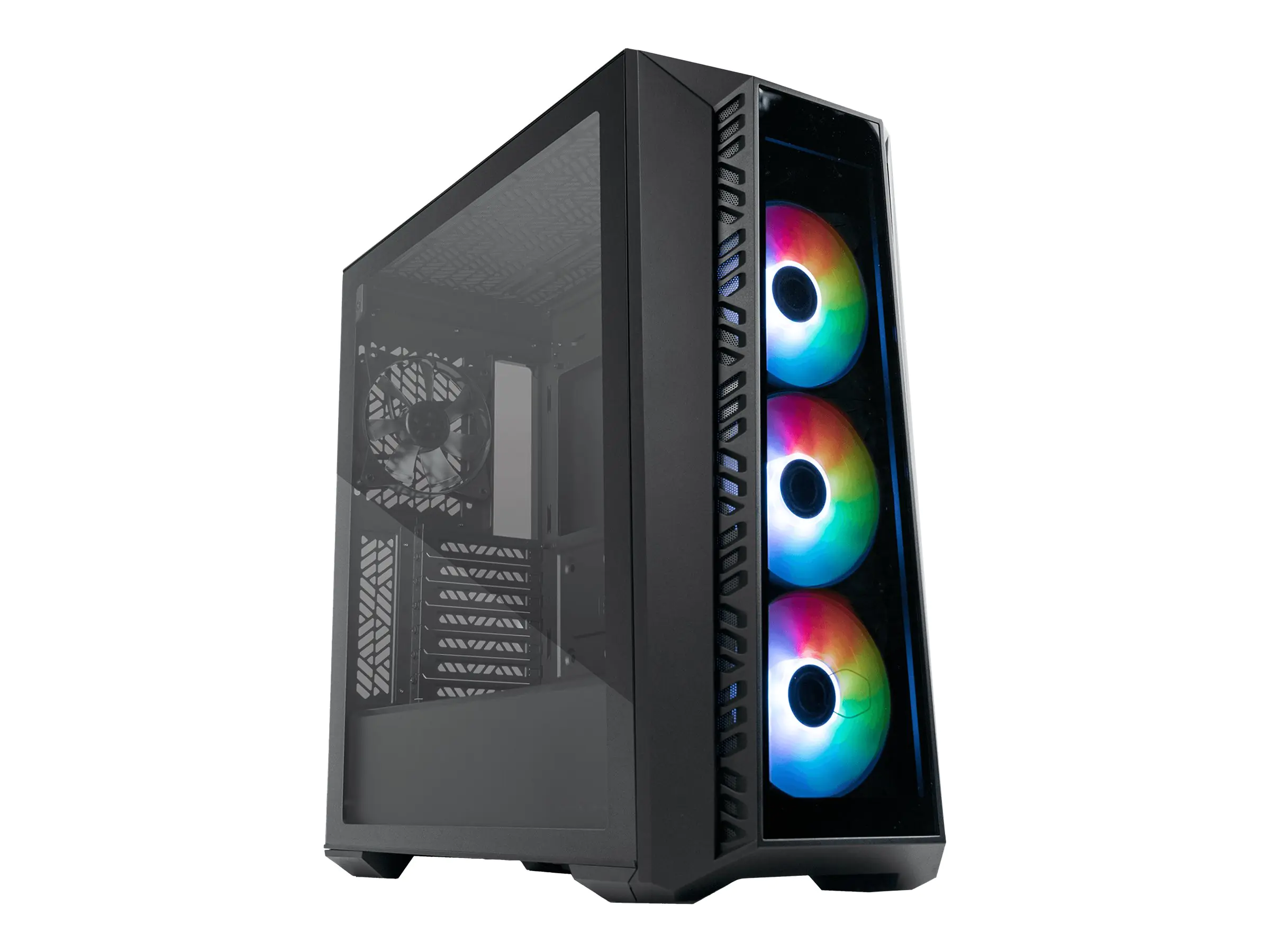 CoolerMaster MasterBox 520 - Mid tower - ATX - Seitenteil mit Fenster (gehärtetes Glas) - keine Spannungsversorgung (ATX) - Schwarz - USB/Audio
