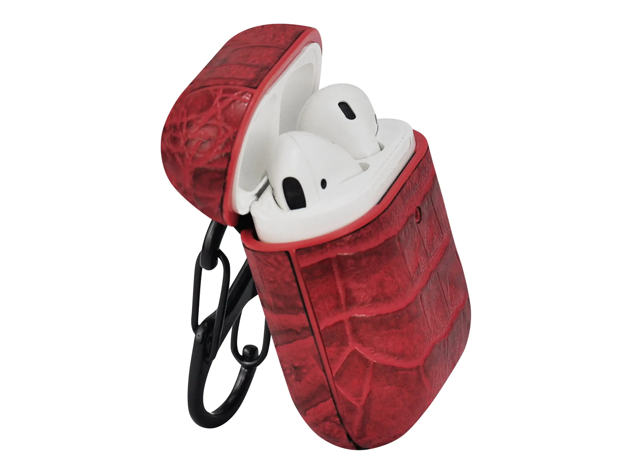 TerraTec Air Box - Tasche für Kopfhöhrer - Polycarbonat - Croco Red - für Apple AirPods (1. Generation, 2. Generation) 306840