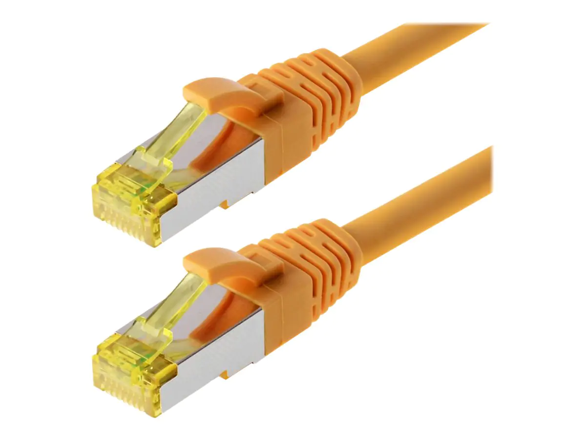Helos - Patch-Kabel - RJ-45 (M) bis RJ-45 (M) - 30 m - SFTP, PiMF - CAT 6a - halogenfrei, geformt, ohne Haken - Gelb