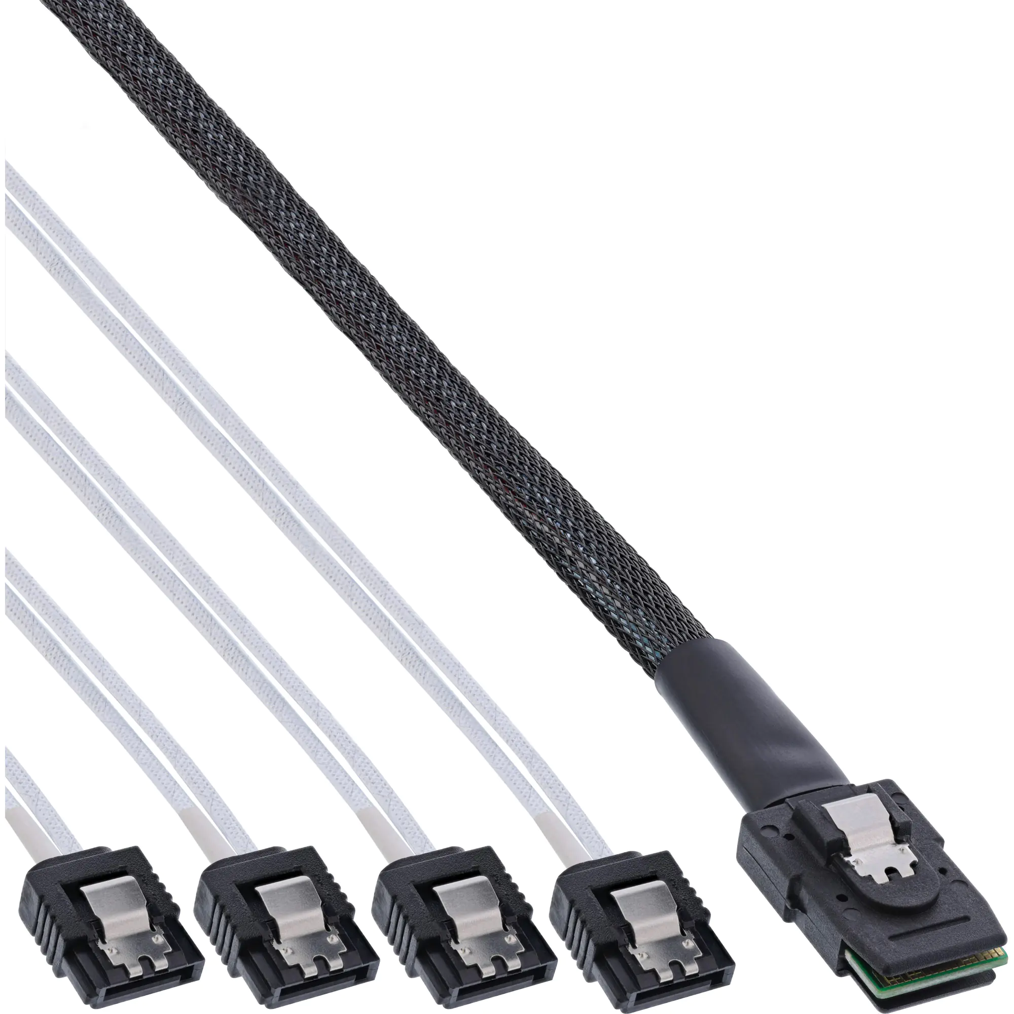 InLine SAS Anschlusskabel - Mini-SAS SFF-8087 an 4x SATA - 1:1 - OCR - 1m 27620B