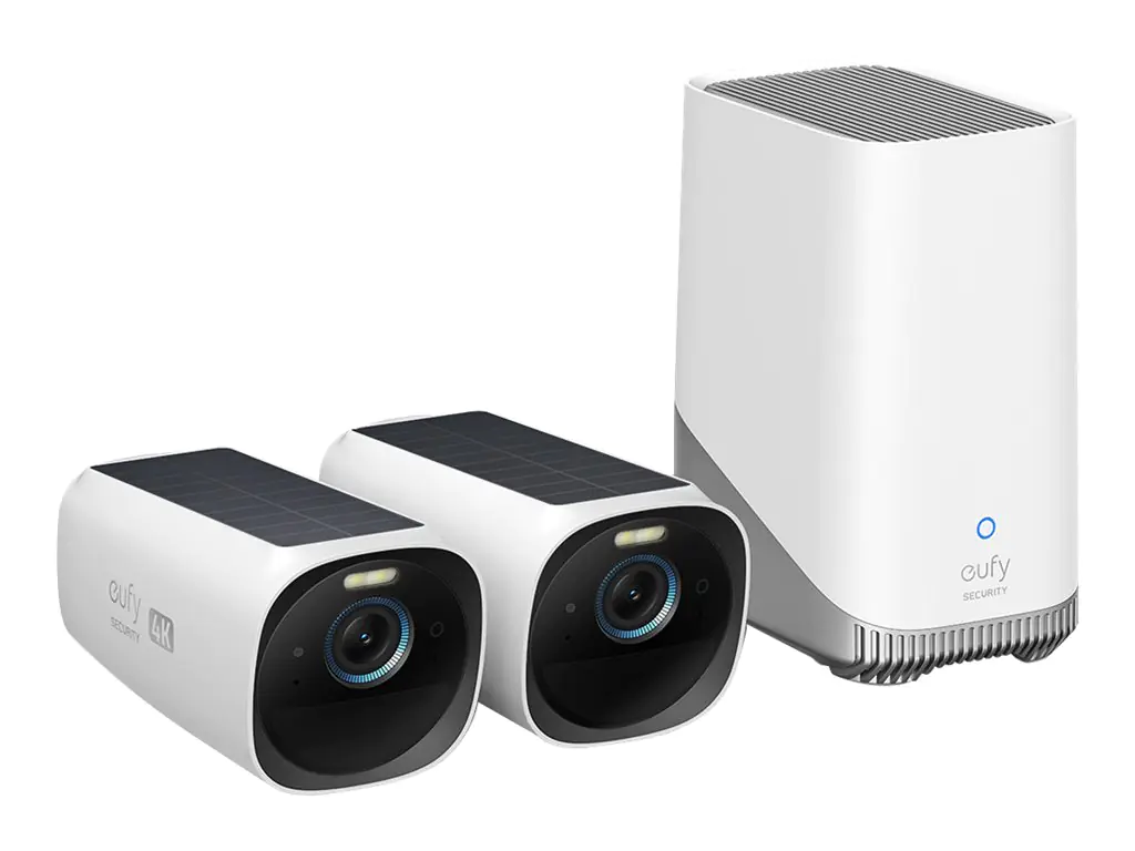 Eufy S330 eufyCam (eufyCam 3) - Netzwerk-Überwachungskamera - Außenbereich - wetterfest - Farbe (Tag&Nacht) - 8 MP - 3840 x 2160 - 4K - Audio - drahtlos - Wi-Fi - mit Eufy HomeBase 3 (Packung mit 2)