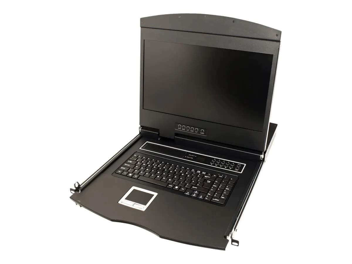 Value - KVM-Konsole mit KVM-Switch - 8 Anschlüsse - USB - Deutsch - 48 cm (19") - Rack - einbaufähig - 1366 x 768 - 1000:1 - VGA - Schwarz - 1U