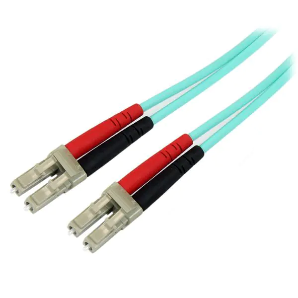 StarTech 10m (30ft) LC/UPC to LC/UPC OM3 Multimode Fiber Optic Cable, Full Duplex 50/125Âµm Zipcord Fiber Cable, 100G Networks, LOMMF/VCSEL,