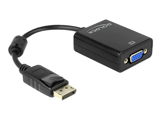 Delock Adapter Displayport male > VGA 15 pin female - VGA-Adapter - DisplayPort (M) zu HD-15 (VGA) (W) - 12.5 cm Delock Adapter Displayport male > VGA 15 pin female - VGA-Adapter - DisplayPort (M) zu HD-15 (VGA) (W) - 12.5 cm