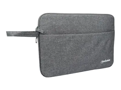 Manhattan Seattle Laptop Sleeve 14.5", Grey, Padded, Extra Soft Internal Cushioning, Main Compartment with double zips, Zippered Front Pocket, Carry Loop, Water Resistant and Durable, Notebook Slipcase, Three Year Warranty - Notebook-Hülle - 36.8 cm (14.5