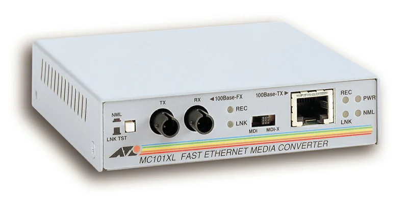 Allied Telesis AT MC101XL - Medienkonverter - 10Mb LAN - 100Base-FX, 100Base-TX - RJ-45 / ST multi-mode - bis zu 2 km - 1310 nm