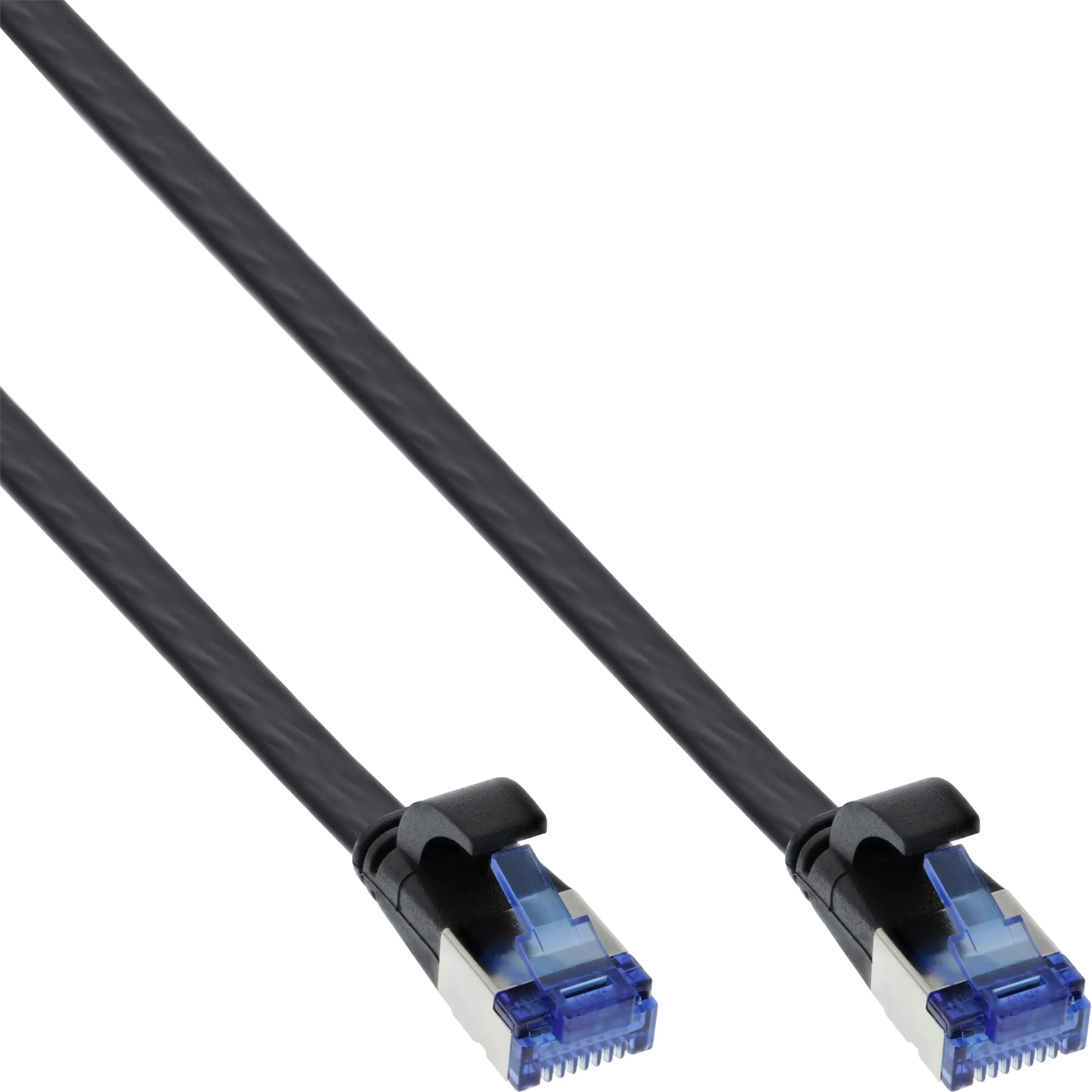 InLine - Patch-Kabel - RJ-45 (M) zu RJ-45 (M) - 25 cm - U/FTP, PiMF - CAT 6a - halogenfrei, geformt, ohne Haken, verseilt, flach - Schwarz InLine - Patch-Kabel - RJ-45 (M) zu RJ-45 (M) - 25 cm - U/FTP, PiMF - CAT 6a - halogenfrei, geformt, ohne Haken, verseilt, flach - Schwarz