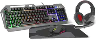 SPEEDLINK LUNERA 4in1 - Volle Größe (100%) - USB - QWERTZ - LED - Schwarz - Maus enthalten