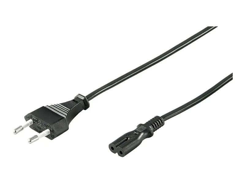 goobay NK 104 S - Stromkabel - Eurostecker (M) zu power IEC 60320 C7 - Wechselstrom 250 V - 2.5 A - 3 m - Schwarz - Europa