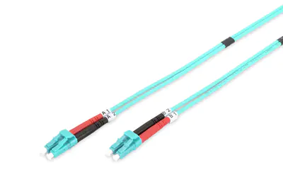 DIGITUS - Patch-Kabel - LC Multi-Mode (M) zu LC Multi-Mode (M) - 5 m - Glasfaser - 50/125 Mikrometer - OM3 - geschirmt, halogenfrei - Aquamarin