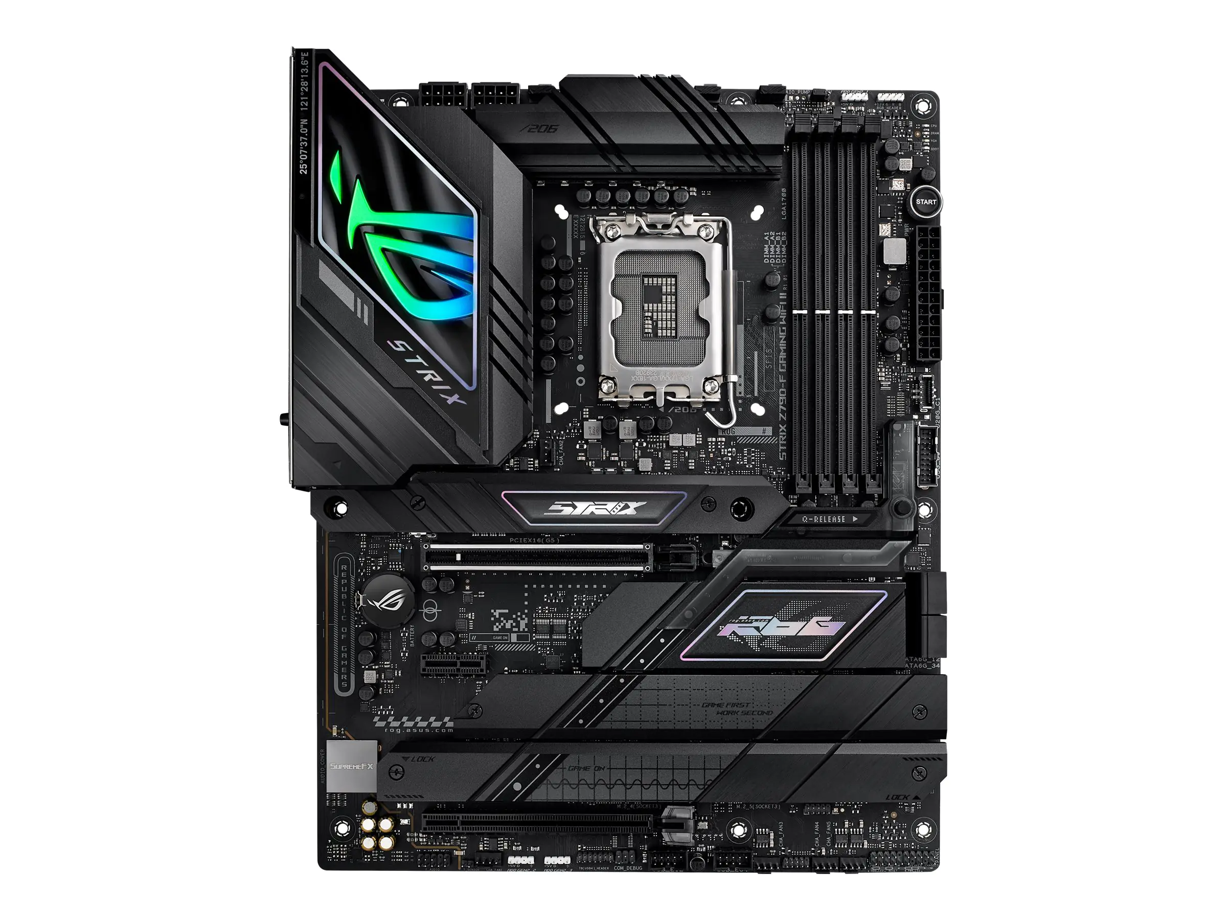 ASUS ROG STRIX Z790-F GAMING WIFI II - Motherboard - ATX - LGA1700-Sockel - Z790 Chipsatz - USB-C 3.2 Gen 2x2, USB-C 3.2 Gen2, USB 3.2 Gen 2, USB 3.2 Gen 1 - 2.5 Gigabit LAN, Wi-Fi 7, Bluetooth - Onboard-Grafik (CPU erforderlich)